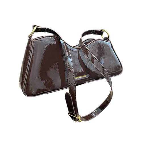 Damen-Umhängetasche, einfarbig, Achseltasche, trendige Handtasche, passend für Unterarm-Geldbörse, Damen, Pendlertasche für Reisen, Kaffeefarben von Ldbuejiaja