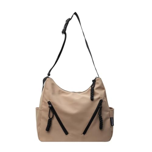 Damen-Umhängetasche, einfarbig, Umhängetasche, Pendlertasche, einfache Kuriertasche, Khaki, Böhmisch von Ldbuejiaja