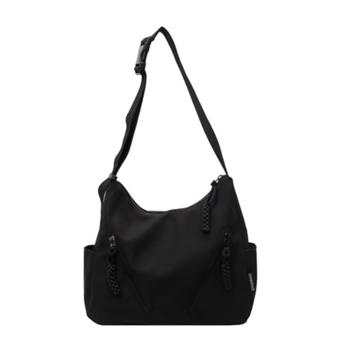 Damen-Umhängetasche, einfarbig, Umhängetasche, Pendlertasche, einfache Kuriertasche, Schwarz, Böhmisch von Ldbuejiaja