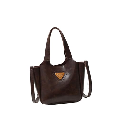 Damen-Umhängetasche, koreanischer Stil, Umhängetasche, Herbst, Winter, Kuriertasche, PU-Leder, Eimertasche für die tägliche Arbeit und Reisen, Kaffee, Böhmisch von Ldbuejiaja