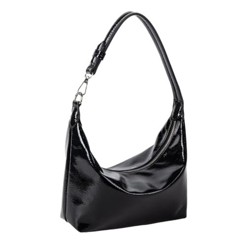 Damen-Umhängetasche, modische Achseltasche, trendige Handtasche, Geldbörse, einfache Unterarmtasche, Schwarz, Böhmisch von Ldbuejiaja
