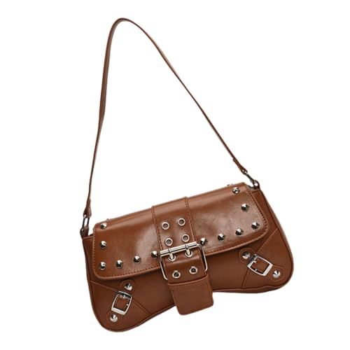 Damentasche Retro Achseltasche Trendy Clutch Geldbörse Mode Schultertasche für Arbeit, Braun, Böhmisch von Ldbuejiaja