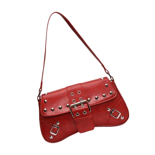 Damentasche Retro Achseltasche Trendy Clutch Geldbörse Mode Schultertasche für Arbeit, Rot, Böhmisch von Ldbuejiaja