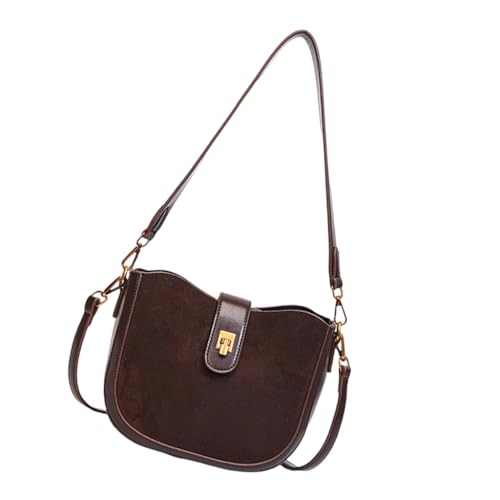 Damentasche aus PU-Leder, Unterarm-Geldbörse, trendige Handtasche, Schultertasche, Einkaufstasche, einfache Umhängetasche, ästhetische Achseltasche, Ebenholz, Böhmisch von Ldbuejiaja