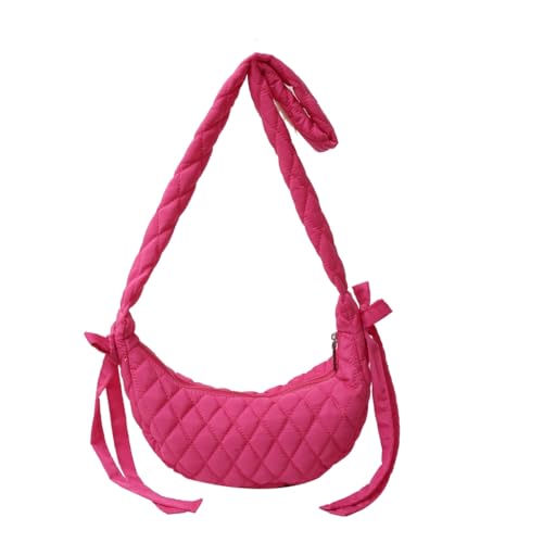 Damentasche mit Gittermuster, Umhängetasche, große Kapazität, Umhängetasche, Knödeltasche, Rosarot, Böhmisch von Ldbuejiaja