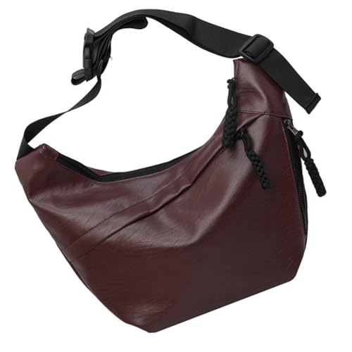 Damentasche mit großem Fassungsvermögen, Schultertasche, Knödeltasche, PU-Leder, Crossbody-Tasche, Kaffee, Böhmisch von Ldbuejiaja