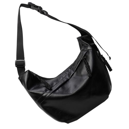 Damentasche mit großem Fassungsvermögen, Schultertasche, Knödeltasche, PU-Leder, Crossbody-Tasche, Schwarz, Böhmisch von Ldbuejiaja