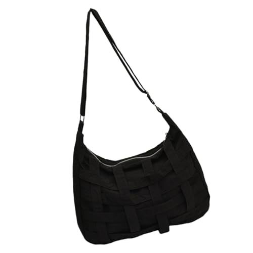 Einfarbige Pendlertasche für Damen, Umhängetasche, große Kapazität, Schultertasche, Schwarz, Böhmisch von Ldbuejiaja
