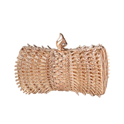 Elegante Clutch mit Strasssteinen für Abendpartys, Champagner, Böhmisch von Ldbuejiaja