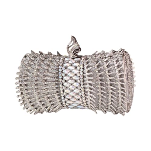Elegante Clutch mit Strasssteinen für Abendpartys, Farbe: Silber, Böhmisch von Ldbuejiaja