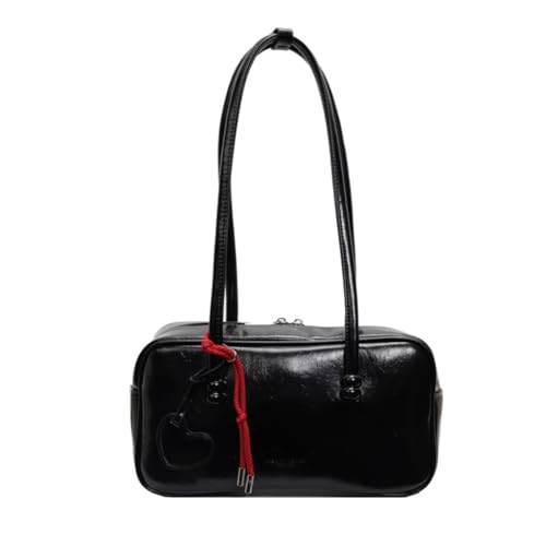 Elegante Damen-Schultertasche, PU-Achseltasche für den täglichen Pendler oder den lässigen Einkauf, Schwarz, Böhmisch von Ldbuejiaja
