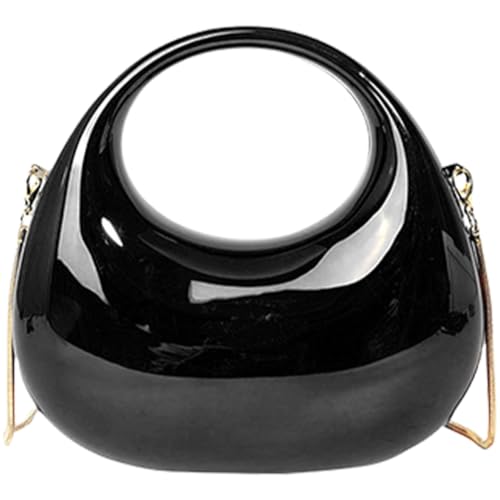 Elegante Damen-Umhängetasche, Abend-Clutch, Mondform, Crossbody-Tasche für Party, Schwarz, Böhmisch von Ldbuejiaja