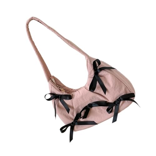 Elegante Handtasche mit Schleife Nylon Unterarmtasche Schultertasche fügen Sie Charme zu Ihrem Look hinzu, Rosa, Böhmisch von Ldbuejiaja
