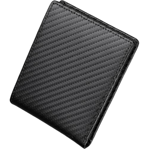 Elegante Herren-Geldbörse aus Leder mit Blockierung für Visitenkarten, organisierte Münzbörse, Karbonfaser-Textur, Bohemian-Stil von Ldbuejiaja
