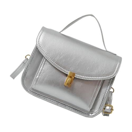 Elegante Schultertasche aus weichem Leder für Pendler oder Freizeitausflüge, Silber, Böhmisch von Ldbuejiaja