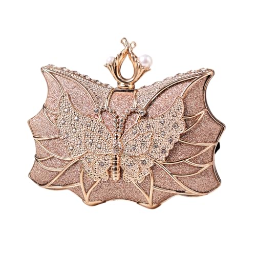 Funkelnde Abendtasche Strass Party Clutch Schultertasche mit geräumigem Innenraum für modische Frauen, Champagner, Böhmisch von Ldbuejiaja