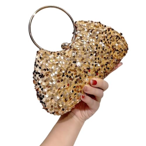 Funkelnde Pailletten-Party-Geldbörse, Abendtasche, geräumiger Innenraum für wichtige Dinge, Gold, Böhmisch von Ldbuejiaja