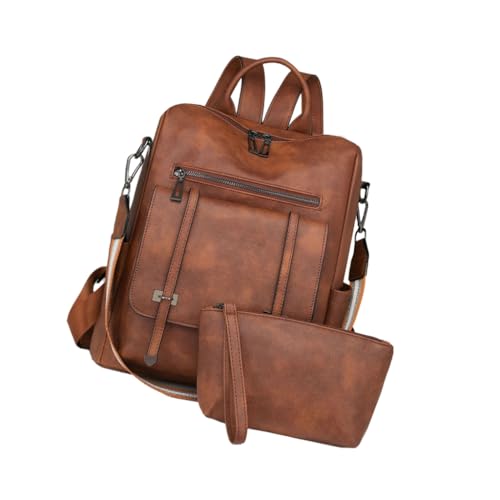 Geräumiger Damen Rucksack PU Leder Groß Umhängetasche für Einkauf und Reisen, 03style, Bohemian-Stil von Ldbuejiaja