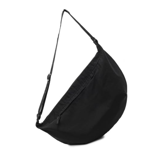 Halbmondtasche, lässige Schultertasche, Crossbody-Tasche mit verstellbarem Riemen, mehrere Taschen, trendige Knödeltaschen für Damen, Schwarz, Bohemian-Stil von Ldbuejiaja