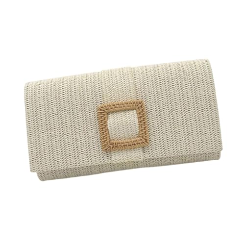 Handgewebte Damen-Umhängetasche, trendige Umhängetasche, Stroh, Geldbörse, Strandtasche, Weiß, Böhmisch von Ldbuejiaja