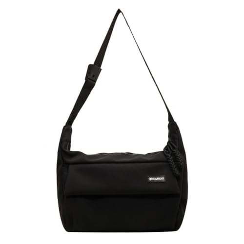 Harajuku Umhängetasche für Damen und Herren, großes Fassungsvermögen, mit Reißverschluss, Schultasche mit verstellbarem Riemen, Schwarz, Böhmisch von Ldbuejiaja