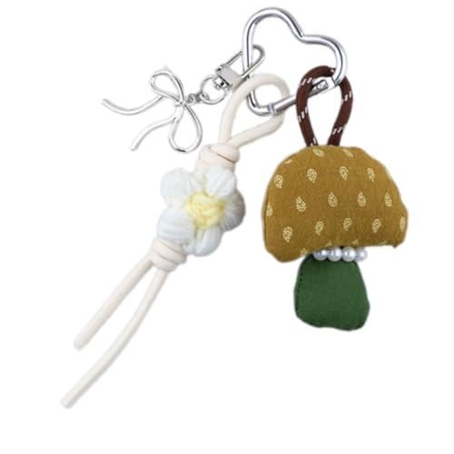 Herz-Schlüsselanhänger, Taschenanhänger, Cartoon-Pilz-Schlüsselanhänger, Blumen-Schlüsselanhänger, Auto-Schlüsselanhänger, Q1778 2, Bohemian-Stil von Ldbuejiaja