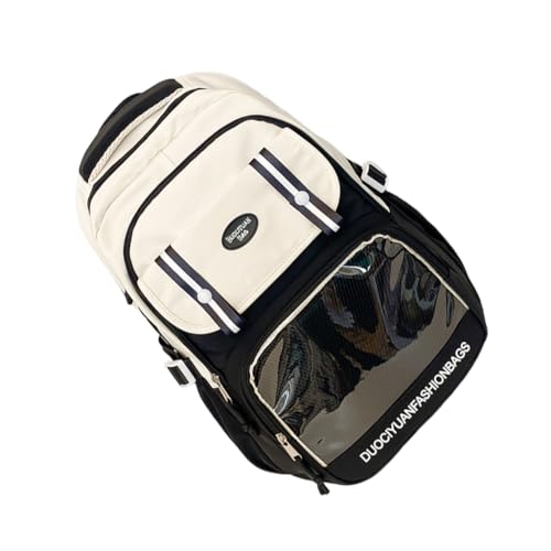 Itabag Damen-Rucksack mit Anstecknadel, transparent, groß, japanischer Stil, Schultasche, Schwarz, Bohemian-Stil von Ldbuejiaja