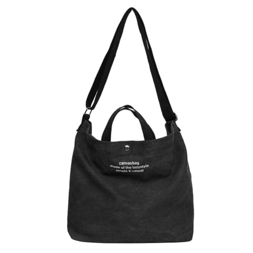 Klassische Canvas-Umhängetasche für den täglichen Gebrauch, Studenten, große Fächer, Schultertasche, Schwarz, Böhmisch von Ldbuejiaja