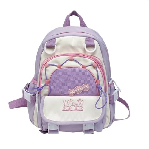 Lässiger Damen-Rucksack, Laptop-Rucksack, Studenten-Schulrucksack, Reise-Tagesrucksack, Purpur, Bohemian-Stil von Ldbuejiaja