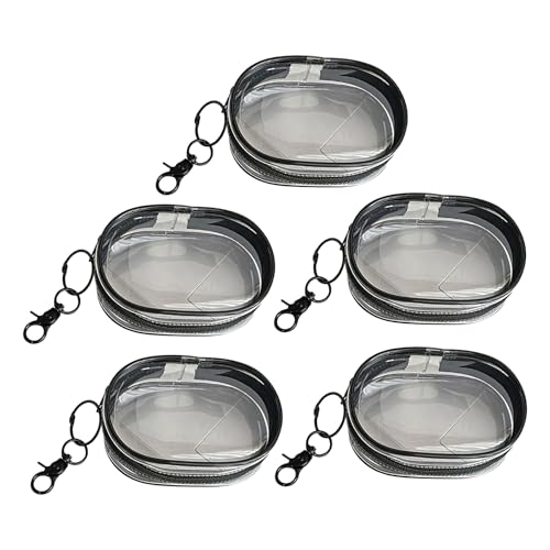 Ldbuejiaja 5 PCs Multifunktionaler Aufbewahrungstasche Kopfhörerkosten Geldbeutel Make Up Kinderwagen Schmuck Organisatoren Klare Geldbörse von Ldbuejiaja