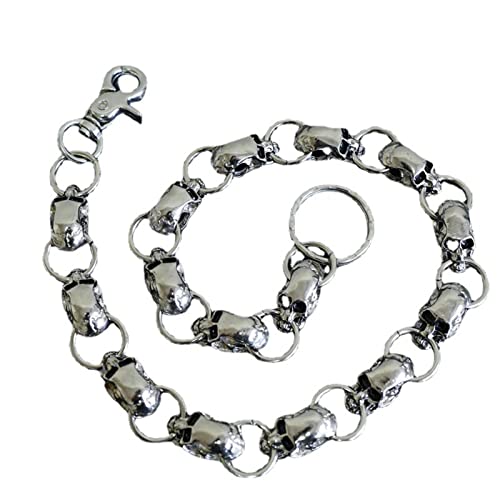 Ldbuejiaja Jeanskette, Hip-Hop-Rock, Hosenkette, Gothic-Totenkopf-Anhänger, Geldbörsenkette mit Doppelhaken, Taschengürtelkette, Schmuck, Totenkopf-Geldbörse, Ketten für Herren, Biker, strapazierfähig von Ldbuejiaja