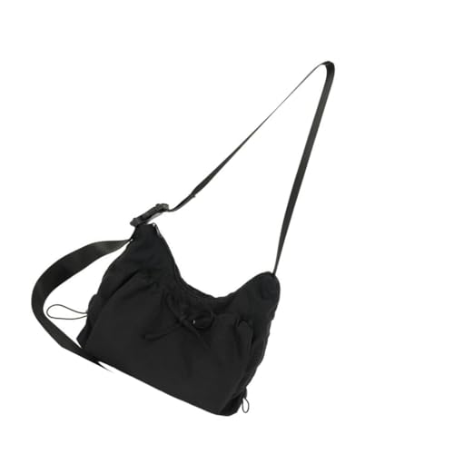 Leichte plissierte Schultertasche mit Schleifen-Design, verstellbarer Crossbody-Gurt für Damen, Pendeln, Einkaufen, täglichen Gebrauch, Schwarz, Böhmisch von Ldbuejiaja