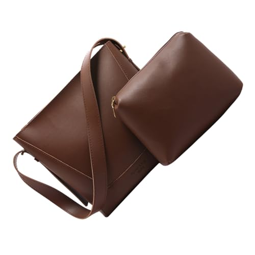 Mehrzweck-Umhängetasche für Damen, PU-Leder, groß, für tägliches Pendeln und Reisen, Kaffeefarben, Böhmisch von Ldbuejiaja