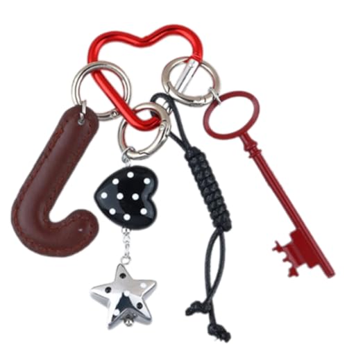Metall-Schlüsselanhänger, schöner Buchstaben-Schlüsselanhänger, kreativer Auto-Schlüsselanhänger, Herz, hängende Ornamente, Schlüsselanhänger, Taschenanhänger für Damen, Q1710 3, Bohemian-Stil von Ldbuejiaja