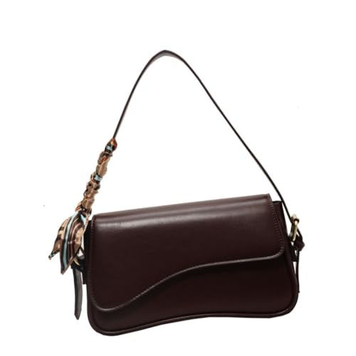 Minimalists Retro PU Leder Damen Geldbörse Schultertasche mit verstellbaren Riemen, Kaffee, Böhmisch von Ldbuejiaja