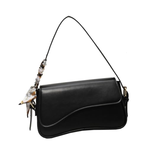 Minimalists Retro PU Leder Damen Geldbörse Schultertasche mit verstellbaren Riemen, Schwarz, Böhmisch von Ldbuejiaja