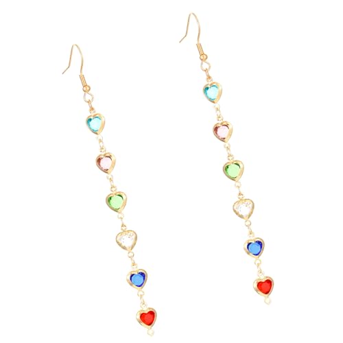 Mode Farbenfrohe Geometrische Runde Edelsteine ​​Ohrringe Drop Ohrhaken Perfekt Für Frauen Die Einzigartige Stile Accessoires Suchen von Ldbuejiaja