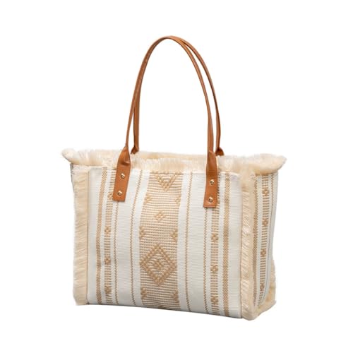 Modische Handtasche für Damen, aus Segeltuch, elegant, Strandtasche, Tragegriff oben, Yx240007 2, Böhmisch von Ldbuejiaja