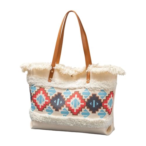 Modische Handtasche für Damen, aus Segeltuch, elegant, Strandtasche, Tragegriff oben, Yx240008 3, Böhmisch von Ldbuejiaja