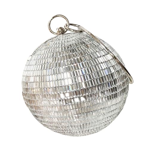 Modische Handtasche mit Strasssteinen, tragbare Schultertasche für Hochzeiten und gesellschaftliche Veranstaltungen, Silber, Large, Böhmisch von Ldbuejiaja