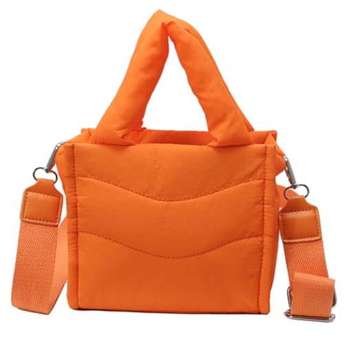 Modische gesteppte Tasche, geeignet für Damen und Mädchen, Nylon-Schultertasche, Orange, Böhmisch von Ldbuejiaja
