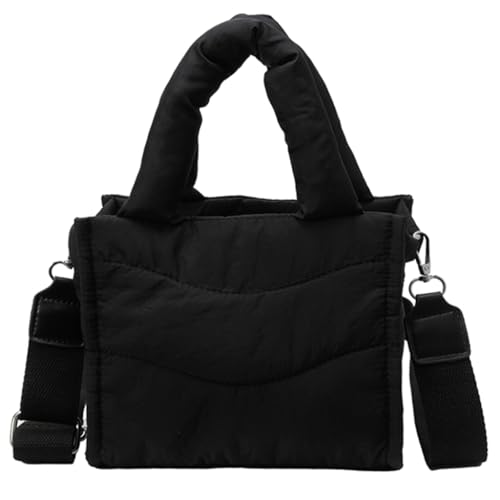 Modische gesteppte Tasche, geeignet für Damen und Mädchen, Nylon-Schultertasche, Schwarz, Böhmisch von Ldbuejiaja