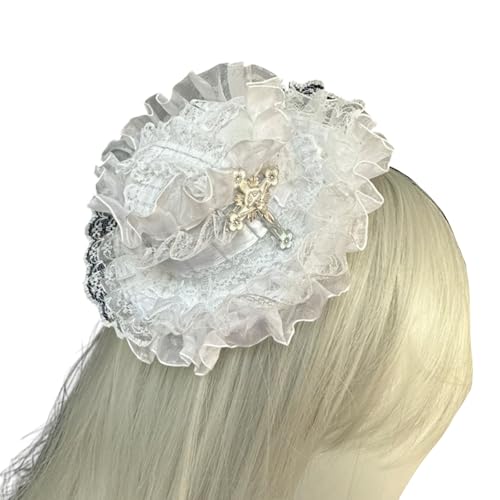 Modischer Haarschmuck mit Spitzen-Design, mit Hut-Funktionalität, Cosplay-Haarspange zur Verschönerung jeder Frisur oder jedes Outfit Modischer Haarschmuck mit Spitzen-Design, mit Hut-Funktionalität, Cosplay-Haarspange zur Verschönerung jeder Frisur oder jedes Outfit von Ldbuejiaja