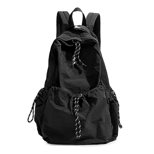 Modischer Nylon-Rucksack für Damen und Herren, große Kapazität, College-Schultasche, Schwarz, Bohemian-Stil Modischer Nylon-Rucksack für Damen und Herren, große Kapazität, College-Schultasche, Schwarz, Bohemian-Stil von Ldbuejiaja