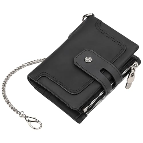 Multifunktionale Herren-Geldbörse, kompakte Geldbörse aus PU-Leder mit blockierenden Münzgeldbörsen, Schwarz, Bohemian-Stil von Ldbuejiaja