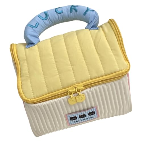 Multifunktionaler Kosmetik-Organizer und Handtasche, groß für mühelose Organisation, Gelb, Bohemian-Stil von Ldbuejiaja