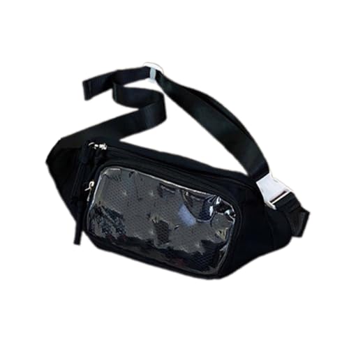 Niedliche Itabag transparente PVC-Brusttasche für Mädchen mit Displayplatte für Abzeichen, Schwarz, Bohemian-Stil von Ldbuejiaja