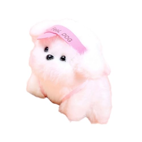 Niedlicher weicher Welpen-Schlüsselanhänger für Paare, Zubehör, Schultasche, Ornament, Schlüsselhalter, Rosa, Bohemian-Stil von Ldbuejiaja