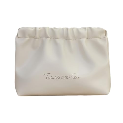 PU-Make-up-Halter für Damen, Kosmetiktasche, großes Fassungsvermögen, für Reisen und Partys, Milchaprikosenweiß, large, Bohemian-Stil von Ldbuejiaja