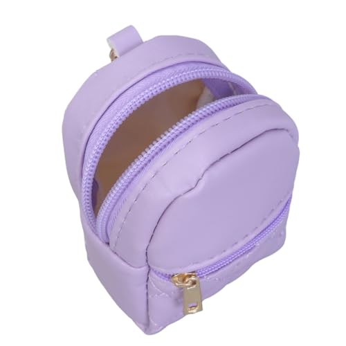 PU-Mini-Tasche mit Schlüsselanhänger, Münzbörse, Schlüsselhalter, modische Tasche, Zubehör für einfache Organisation von wichtigen Gegenständen, Purpur, Bohemian-Stil von Ldbuejiaja